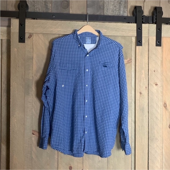 Vineyard Vines blue check Harbor long sleeve shirt Size XL - Picture 2 of 13
